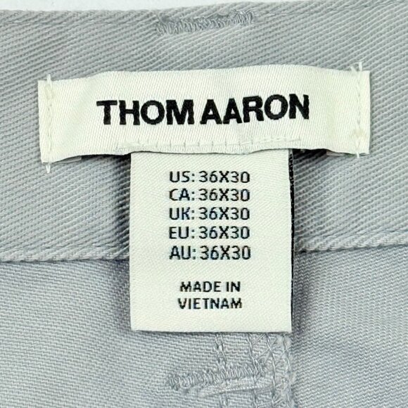 Thom Aaron Men's Stretch Slim Fit Light Gray Chino Pants Size 36x30 NWT - Picture 5 of 10